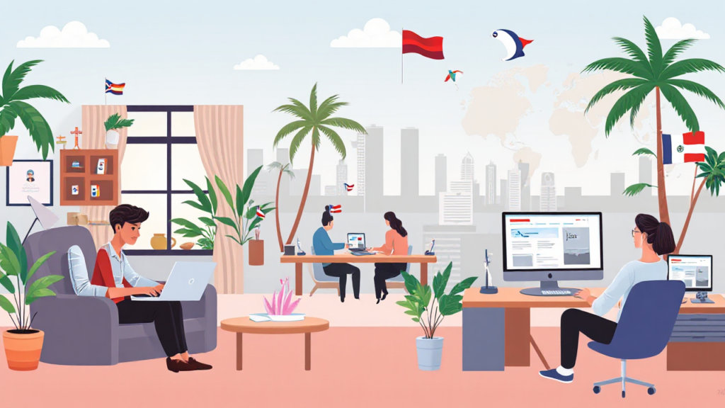 Immagine che rappresenta il lavoro remoto all'estero con opportunità professionali globali.
