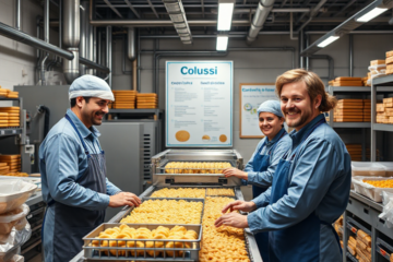 Immagine che rappresenta l'azienda Colussi nel settore alimentare, evidenziando i salari e benefici per i dipendenti.